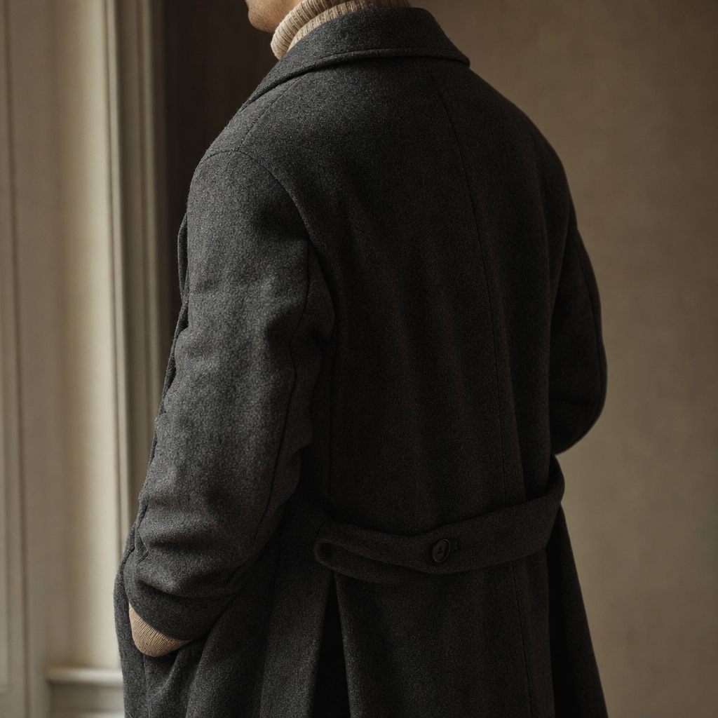 GARPANI lookbook editorial — layered outerwear styled in a neutral studio setting